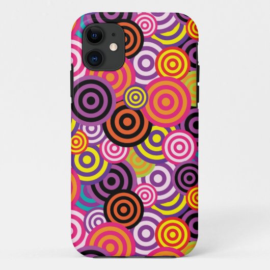 étui de téléphone à cercles psychédéliques colorés (Dos)