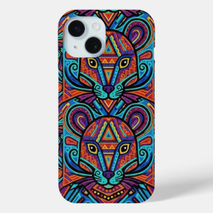 Étui de téléphone à esprit animal Huichol vibrant