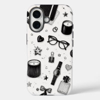 Étui de téléphone à esthétique noir et blanc