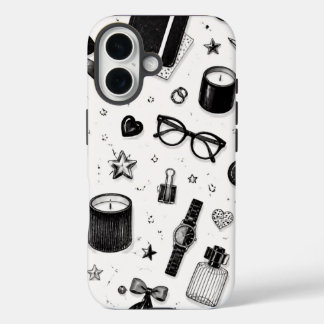 Étui de téléphone à esthétique noir et blanc