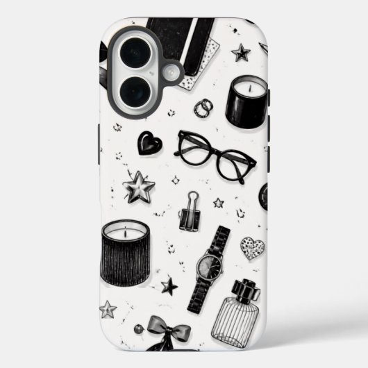 Étui de téléphone à esthétique noir et blanc (Verso)
