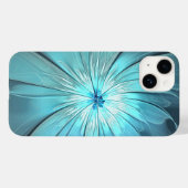 Étui de téléphone à fleurs Aqua Moderne (Verso (horizontal))