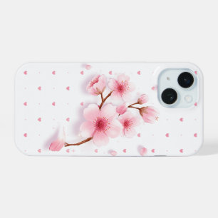 Étui de téléphone à fleurs de cerisier rose.