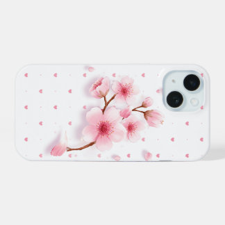 Étui de téléphone à fleurs de cerisier rose.