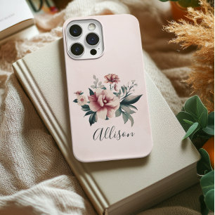 Étui de téléphone à fleurs personnalisé, cadeau po