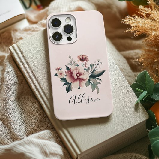 Étui de téléphone à fleurs personnalisé pour cadea