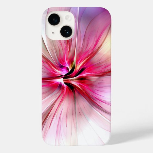 Étui de téléphone à fleurs rose vif moderne (Verso)