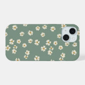 Étui de téléphone à fleurs vertes (Verso Horizontal)