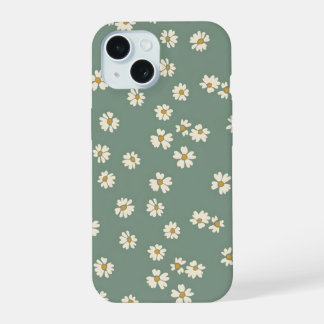 Étui de téléphone à fleurs vertes