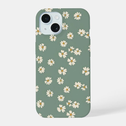 Étui de téléphone à fleurs vertes (Verso)