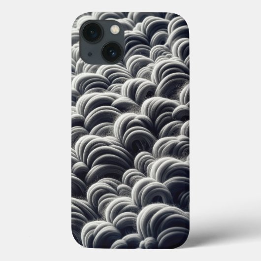 Étui de téléphone à flux de fibre noir et blanc mi (Verso)
