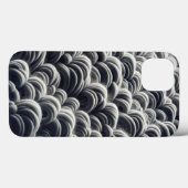 Étui de téléphone à flux de fibre noir et blanc mi (Verso (horizontal))