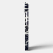 Étui de téléphone à flux de fibre noir et blanc mi (Verso / Gauche)
