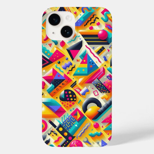 Étui de téléphone à formes géométriques 3D vibrant (Verso)
