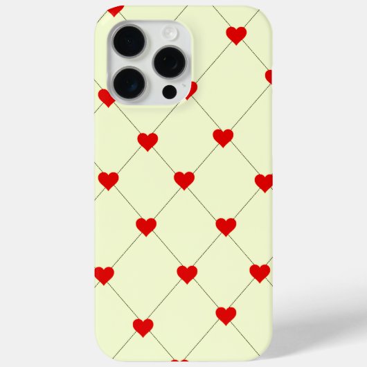 Étui de téléphone à grille de cœurs rouges esthéti (Verso)