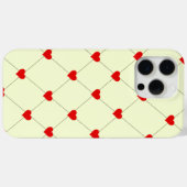 Étui de téléphone à grille de cœurs rouges esthéti (Verso (horizontal))