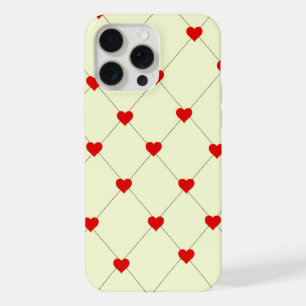 Étui de téléphone à grille de cœurs rouges esthéti