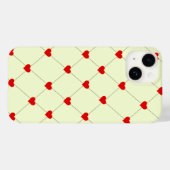 Étui de téléphone à grille de cœurs rouges esthéti (Verso (horizontal))