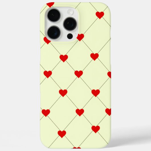 Étui de téléphone à grille de cœurs rouges esthéti (Verso)