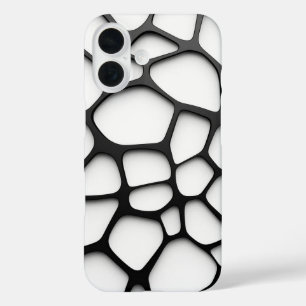 Étui de téléphone à grille organique noir et blanc