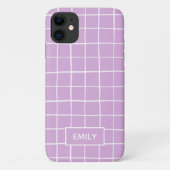 Étui de téléphone à grille violette (Dos)
