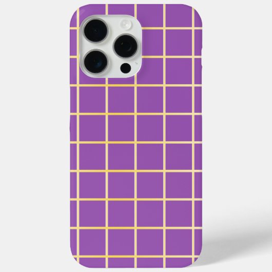 Étui de téléphone à grille violette et or | Housse (Verso)