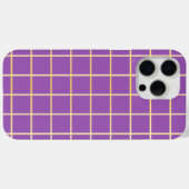 Étui de téléphone à grille violette et or | Housse (Verso (horizontal))