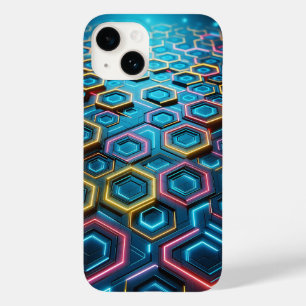 Étui de téléphone à hexagone lumineux futuriste -
