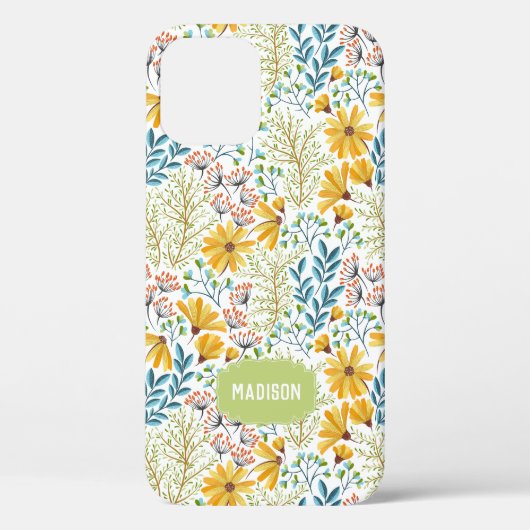 Étui de téléphone à illustration de fleurs avec no (Verso)