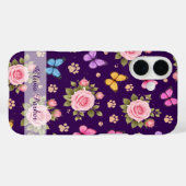 Étui de téléphone à impression de patte florale av (Verso (horizontal))