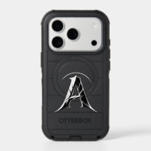 Étui de téléphone à initiale gothique fissurée A -