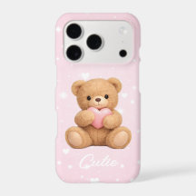 Étui de téléphone à l'esthétique d'ours en peluche