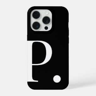 Étui de téléphone à lettre initiale noire personna