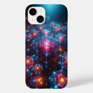 Étui de téléphone à matrice de cristal néon cybern