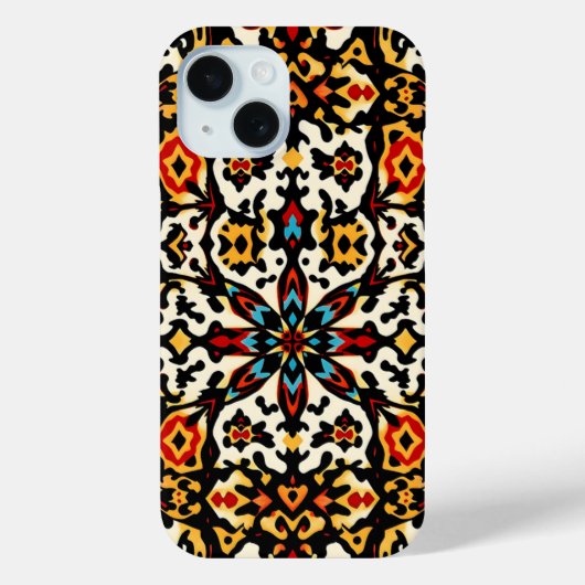 Étui de téléphone à médaillon boho vibrant (Verso)