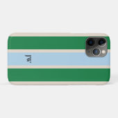 Étui de téléphone à monogramme à rayures classique (Dos (Horizontal))