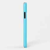 Étui de téléphone à monogramme bleu cyan électriqu (Dos/Droite)