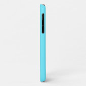 Étui de téléphone à monogramme bleu cyan électriqu (Dos/Gauche)