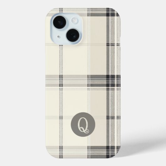 Étui de téléphone à monogramme classique à carreau (Verso)