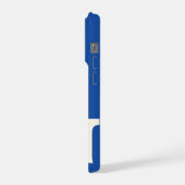 Étui de téléphone à monogramme gras, rayure bleue  (Côté gauche)