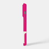 Étui de téléphone à monogramme gras, rayure rose e (Côté gauche)
