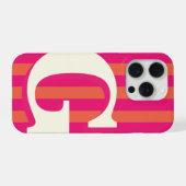 Étui de téléphone à monogramme gras, rayure rose e (Verso Horizontal)