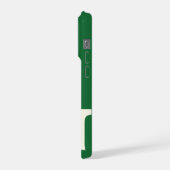 Étui de téléphone à monogramme gras, rayure verte (Côté gauche)