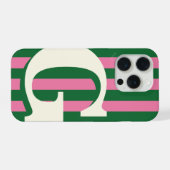 Étui de téléphone à monogramme gras, rayure verte (Verso Horizontal)