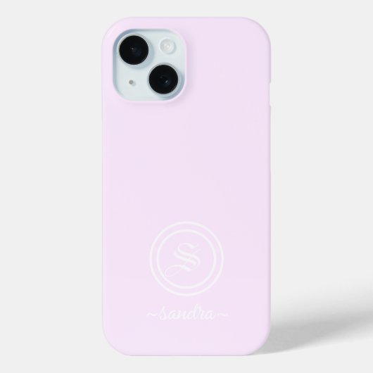 Étui de téléphone à monogramme lavande élégant per (Verso)