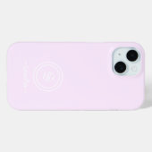 Étui de téléphone à monogramme lavande élégant per (Verso (horizontal))