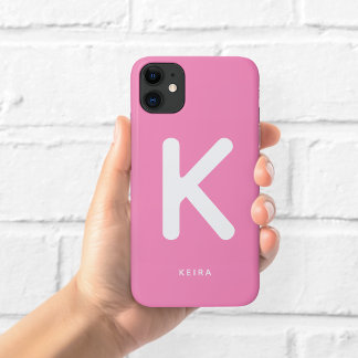 Étui de téléphone à monogramme rose bubble-gum
