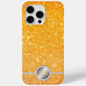 Étui de téléphone à monogramme scintillant jaune (Verso)