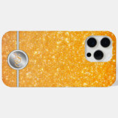Étui de téléphone à monogramme scintillant jaune (Verso (horizontal))