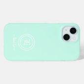 Étui de téléphone à monogramme vert menthe personn (Verso (horizontal))